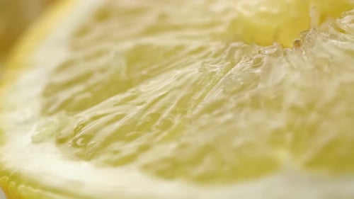 Juicy Lemon Slice Macro Shot