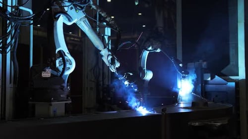 Automatisierte Schweißausrüstung im Fabrikladen