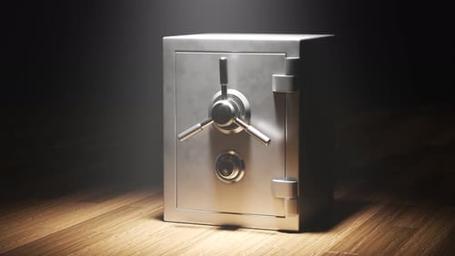 Security Safe Opening to Reveal Stacks of Money