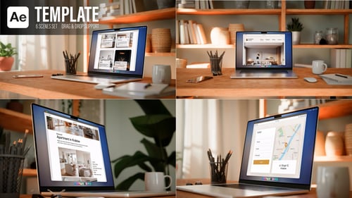 Laptop Screen Animations – Scandinavian Interior | AE Template