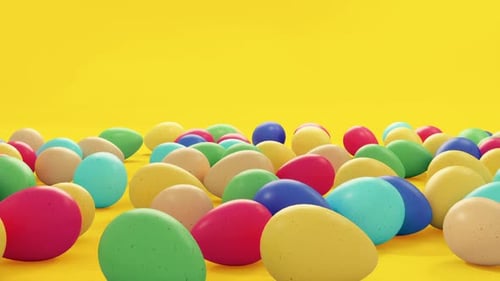 Colorful Easter Eggs Rolling Loop Animation