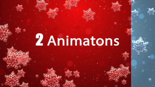 Animated Falling Snowflakes Winter Holiday Background in Red and Blue