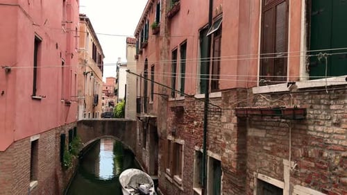 Water Channel and Old Buildings in Venice