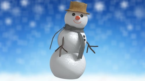 Cartoon Snow Man Walk Cycle