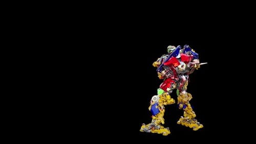 Colorful Toy Robot Dancing Animation