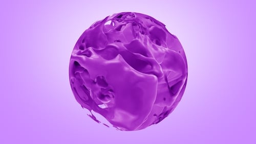 Pouring Purple Color Splash In Sphere