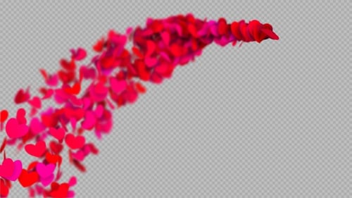 Red and Pink Heart Particle Video Transitions