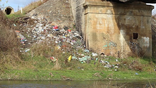 Garbage Along River