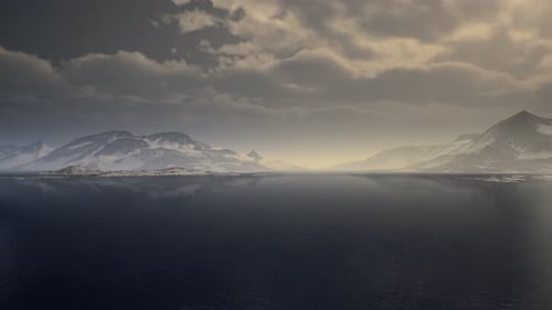 Mountains Covered with Ice in Antarctic Landscape