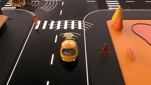 Concepto de automóvil autónomo