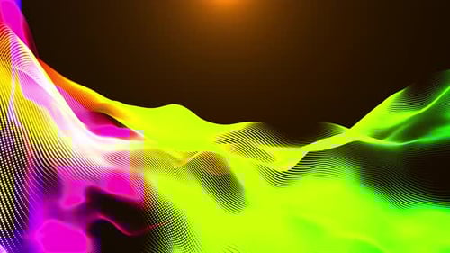 Abstract Colorful Particle Waves Digital Background Loop