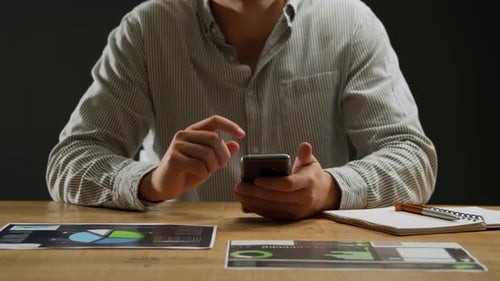 Young man using smartphone