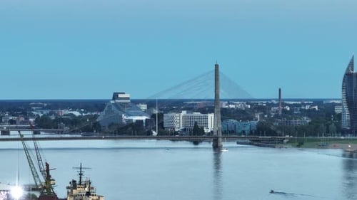 Beautiful Panoramic Aerial View of the Riga City