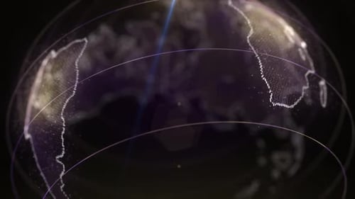 Futuristic Digital Globe Rotation for Tech News Background