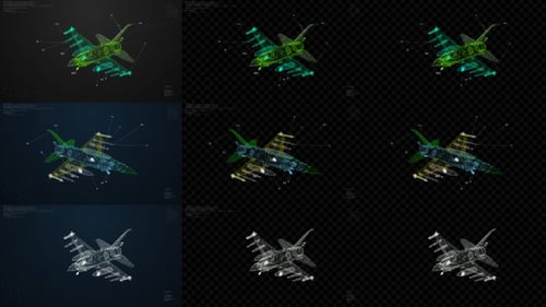 Digital Wireframe Fighter Jet HUD Construction and Analysis