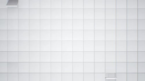 Abstract Modern 3D Geometric White Square Wall Tiles Loading Screen - 4K