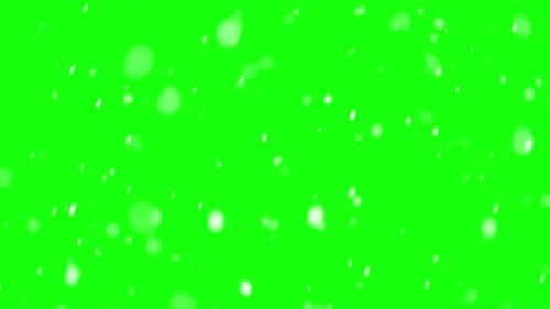 Winter Background Snow Falling Isolated on Green Screen