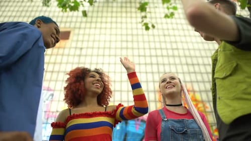 Diverse Group Giving Each Other a High Five
