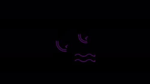 Animated Line Art Water Droplets and Waves