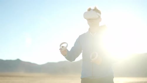 Man Using VR Headset