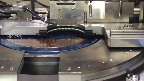Pick up silicon die wafer in semiconductor manufacturing, Motion video of pickup silicon wafer.