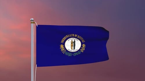 Realistic Waving Kentucky State Flag Animation