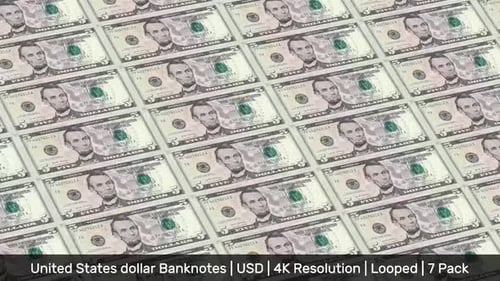 Animated US Dollar Banknotes Seamless Looping Background