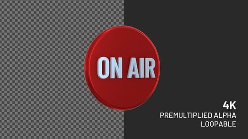 On Air 3D drehendes schleifenfähiges Abzeichen mit Alphakanal 4K