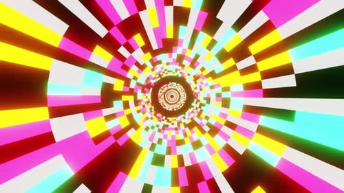 Retro Neon Space Tunnel Vj Loop 4K