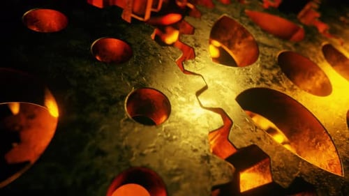 Hintergrund aus rotierenden Goldmetallmechanismen