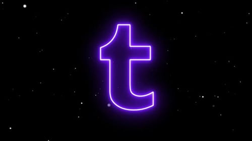 Neon Glow 'T' Letter Logo Reveal Animation