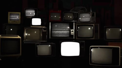 Old Televisions with Static Noise, Broadcast Fail, TV Noise and Snow.
