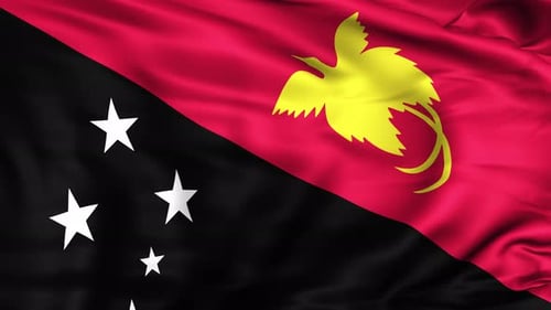 Papua New Guinea Flag Waving Seamless Loop