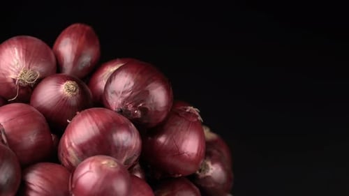 Rotating Red Onions Background