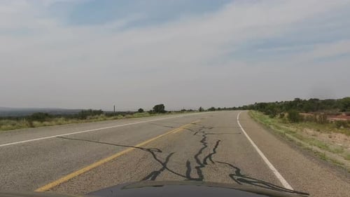 Driving sown scenic road time lapse shot