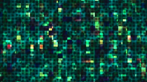 Digital Grid Abstract Background Animation with Flickering Squares