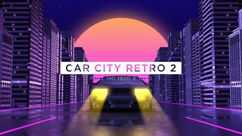 Car City Retro Trip 2 Vj Loops Background