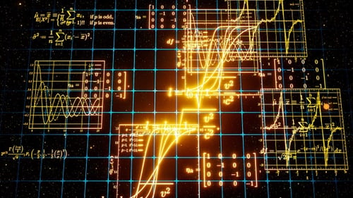 Fórmulas matemáticas brillantes en el espacio