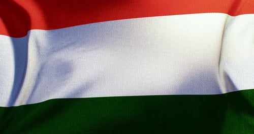 Realistic Hungary Flag Waving Seamless Loop