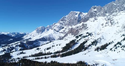 Aerial View Video Mountain Winter Landscape