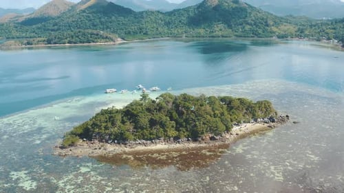 Aerial View of Ditaytayan Island in Coron, Palawan, Philippines