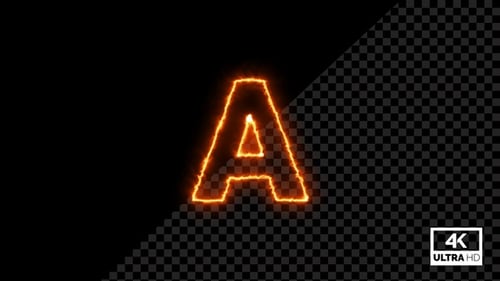 Animated Fiery Outline Letter A Reveal