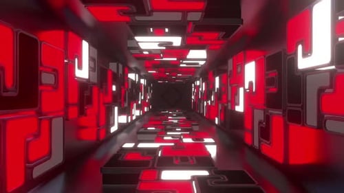 Colorful Cube Neon Tunnel 05 Hd