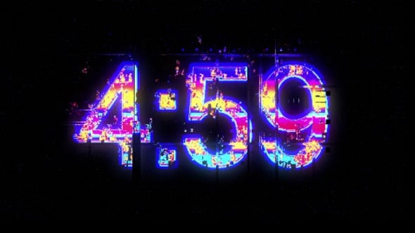 Glitch Digital Countdown Timer with Neon Colors, Stock Video — Envato