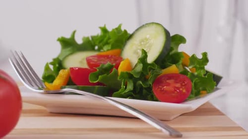 Close Up of Salad with Fresh Vegetables