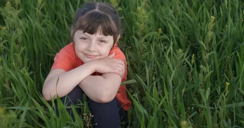Child Time for Leisure in the Grass