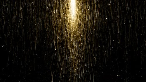 Golden Particle Stream Falling Abstract Background