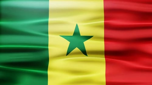 Waving Senegal Flag Loop Animation