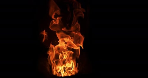 Flames in a pellet stove, Slow motion 4K