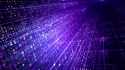 Abstract Purple Digital Data Tunnel Network Background